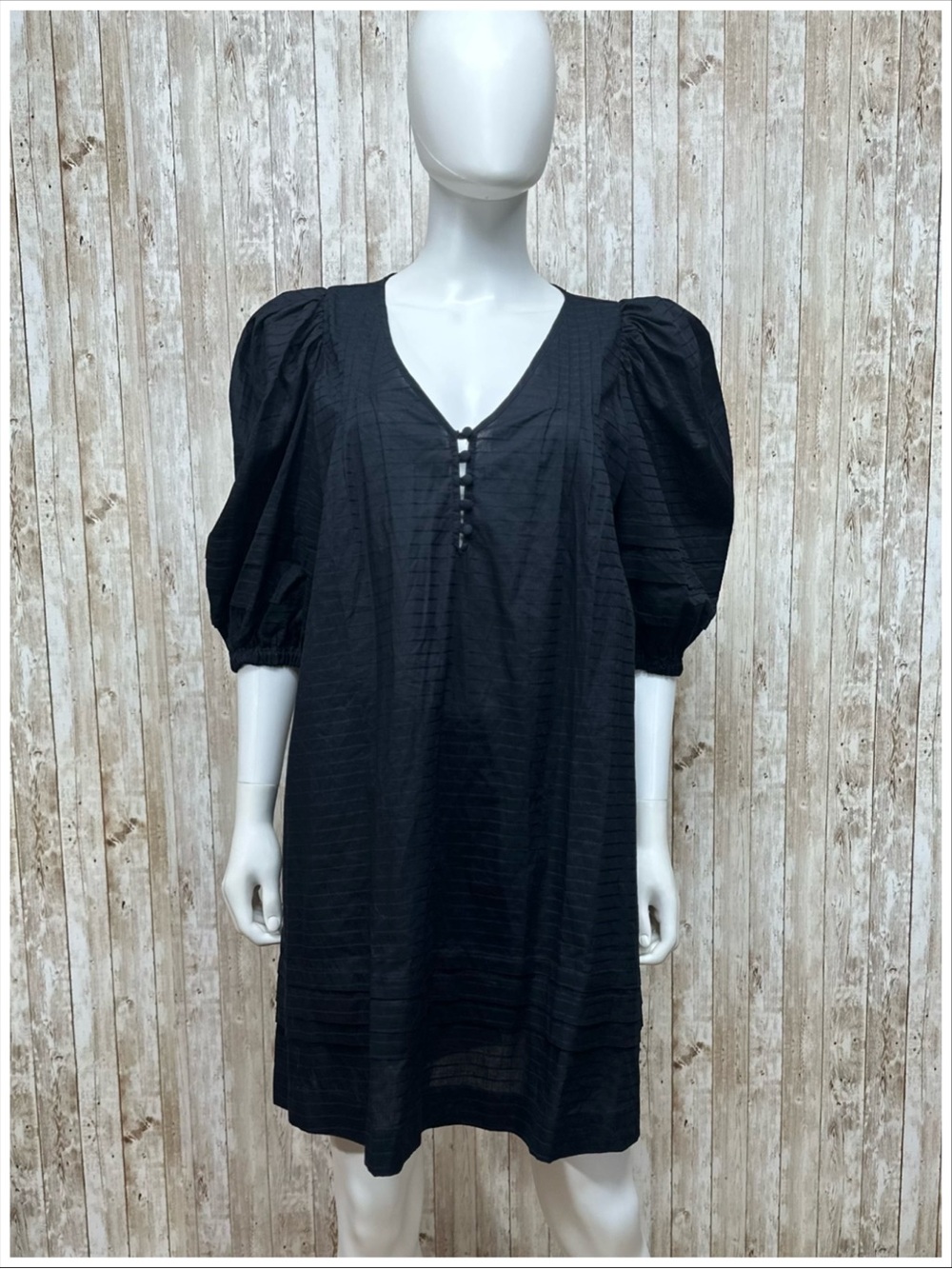 SUMMERSALT Cotton Pintuck Dress – Sea Urchin Black | Size S/M | Item #6064